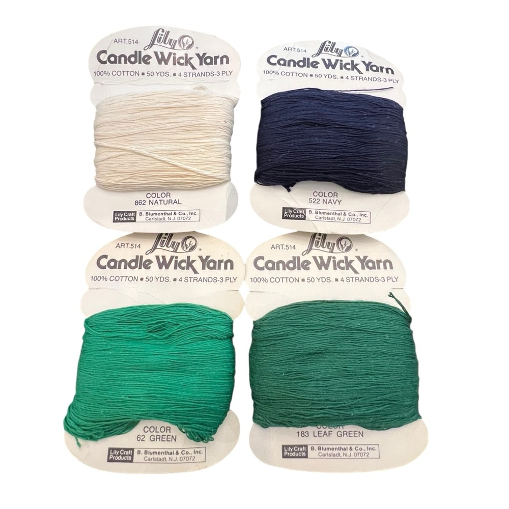 Vintage LILY Candle Wick Color Embroidery Floss Yarn Lot Of 4 Multicolor